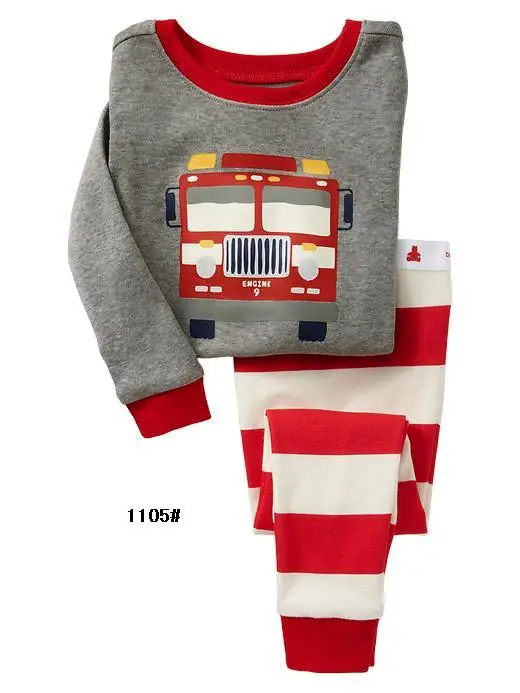 Детские пижамы; хлопковая одежда для сна для мальчиков; домашняя одежда с героями мультфильмов «пожарный»; домашняя одежда для мальчиков; осенний комплект одежды для сна