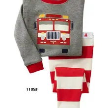 Детские пижамы; хлопковая одежда для сна для мальчиков; домашняя одежда с героями мультфильмов «пожарный»; домашняя одежда для мальчиков; осенний комплект одежды для сна