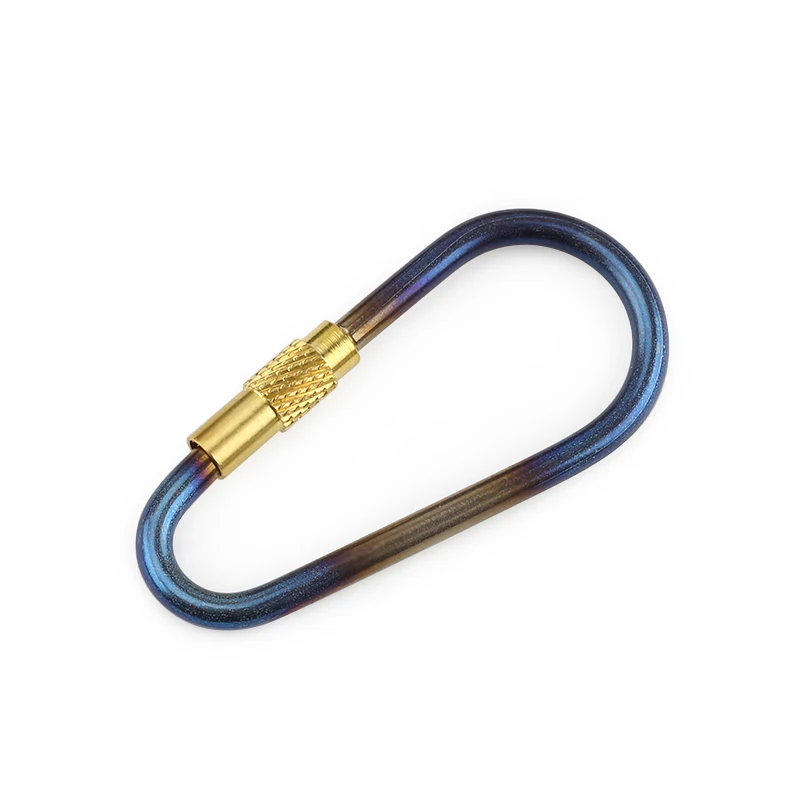 2pcs/lot Bluing Titanium Alloy Backpack Hang Buckle Keychain Metal Buckle EDC Camping Outdoor Small Tool
