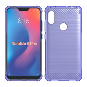 

Brand gligle carbon fiber smart soft TPU phone cover for Xiaomi Redmi Note 6 Pro case shell