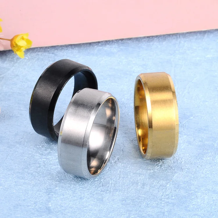 

Fashion Stainless Steel Matte Rings For Women Men Simple Couple Titanium Steel Wedding Ring Jewelry Drop Shipping Anillo 00214P