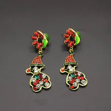 Европа и Штаты Преувеличенные новые цветные серьги в форме рождественской ёлки Ретро мигающая вспышка полный Санта Клаус моделирование серьги 600