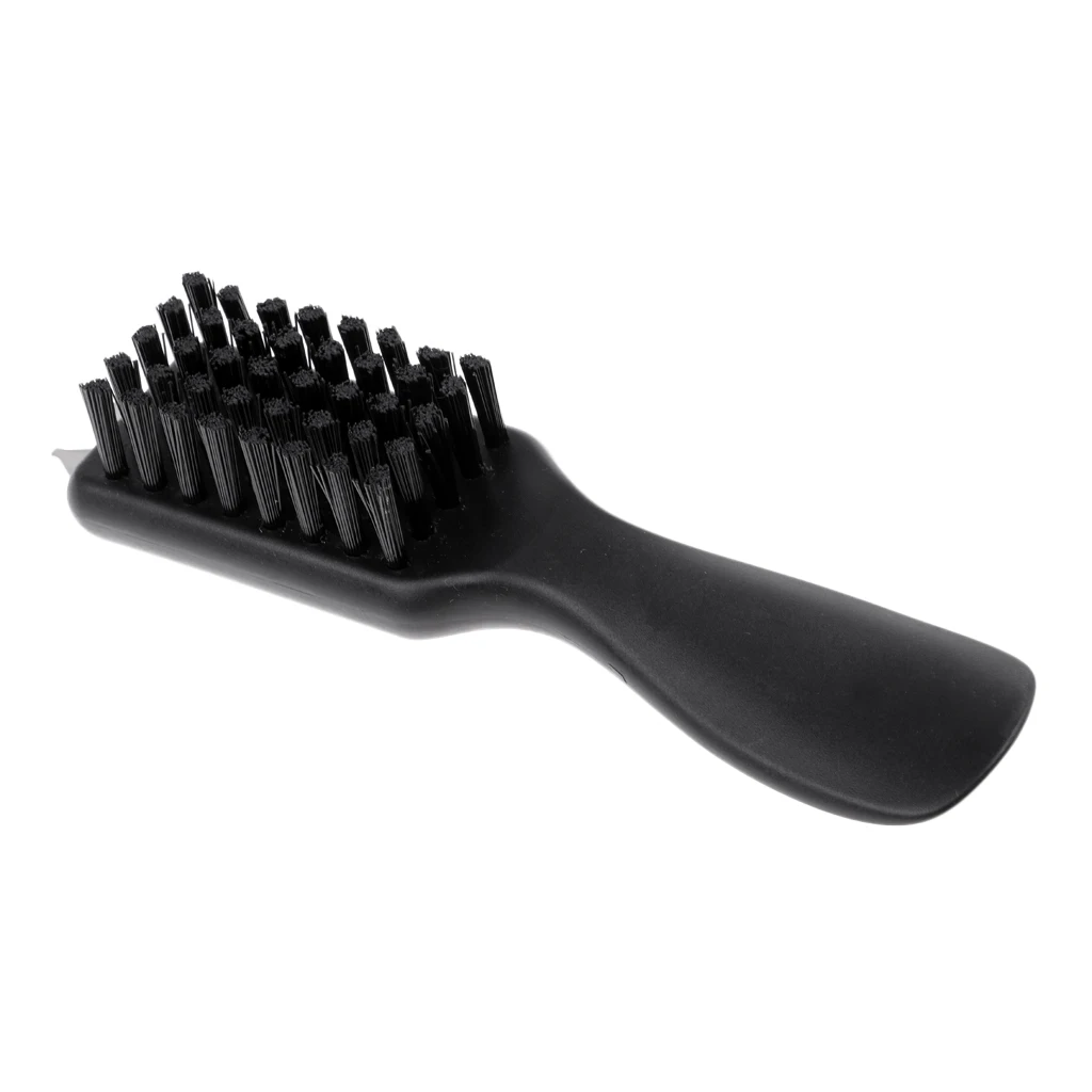 1 Pcs Portable Golf Brush Groove Cleaner Shoes Brush Cleaning Nylon Shoehorn Handle and Spike Wrench for Golfer Black