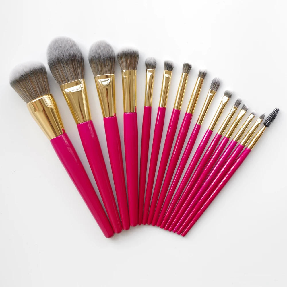 

ShouShouLang 15pcs Professional Makeup Brushes Set Synthetic Hair Powder Blush Eye Shadow Brush Cosmetic Tools Kit Make Up Brush