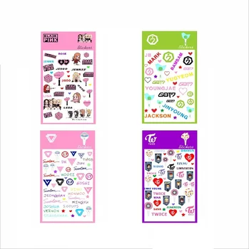 

KPOP blackpink got7 TWICE SEVENTEEN transparent pvc sticker Cartoon Decal Scrapbook Stickers Paste Stationery New wholesale tags