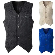 Стимпанк жилет стимпанк куртка Викторианский без рукавов Готический парчовый Готический винтажный жилет