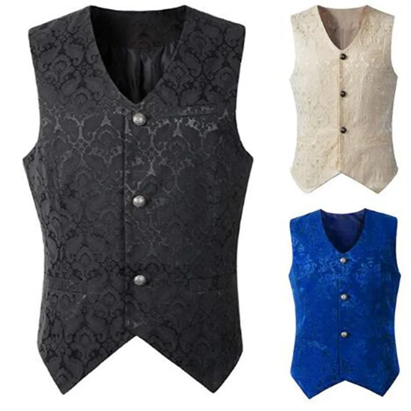

2018 Steampunk Waistcoat Steampunk Jacket Victorian Sleeveless Gothic Brocade Gothic Vintage Vest