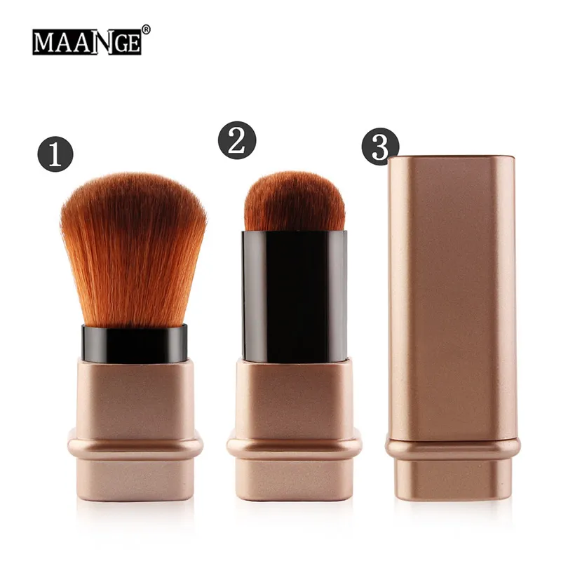 

2 Color Retractable Makeup Brush Silver Gold High Quality Makeup Brushes Makeup Tools Kabuki Loose Powder Blush Base Brush Tool