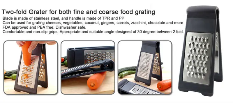 Two-fold Grater for both fine and coarse food grating