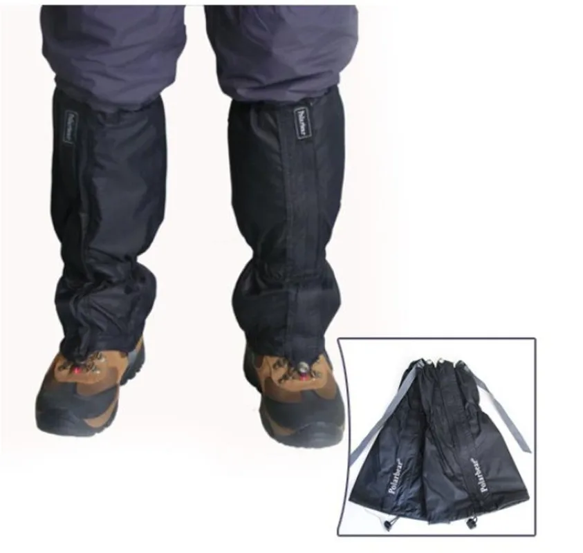 1 pair! Double layer polyester fabric Snow Legging Gaiters waterproof Ski Walking Climb Hunting camping Sandproof shoe cover|Shoe Covers| - AliExpress