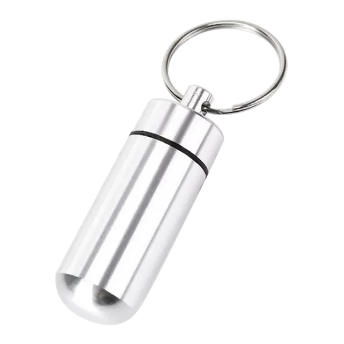 Портативный мини алюминиевый брелок для лекарств, бутылка для таблеток, алюминиевый корпус для хранения, коробка для хранения, держатель для бутылок, контейнер для лекарств - Цвет: Silver