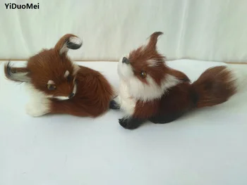 

plastic&furs mini 8-13cm dark brown fox artificial fox model handicraft ,home decoration gift a1910