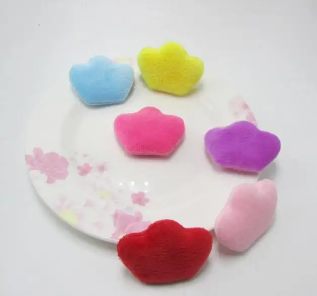 30pcs/lot 4.5x3.5cm Mixed Padded Felt furry Crown Appliques For Kid DIY Patch And Baby Headwear Accessorie | Дом и сад