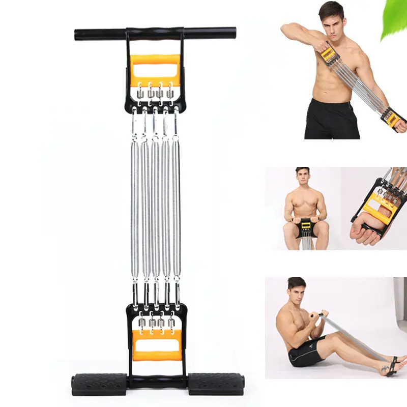 

Spring Chest Developer Chest Expander+Hand Grip+Pedal 5 Spring Multifunctional Detachable Muscle Exercise Equipment Body Bulding