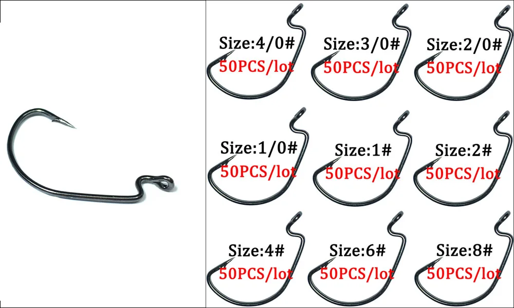 50 шт./лот 2#4#6#8# Высокоуглеродистая сталь рыболовные крючки кривошипный крючок Приманка червь Pesca для мягкой приманки снасти Высокое качество аксессуары