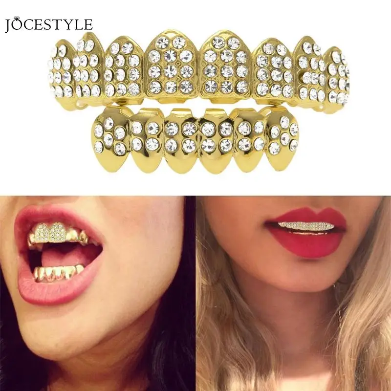 

1pc Hip Hop Custom Fit Teeth Hollow Open Face Drill Tooth Cap Hip Hop Style Teeth Grill Golden Dental Braces Teeth Makeup Tools