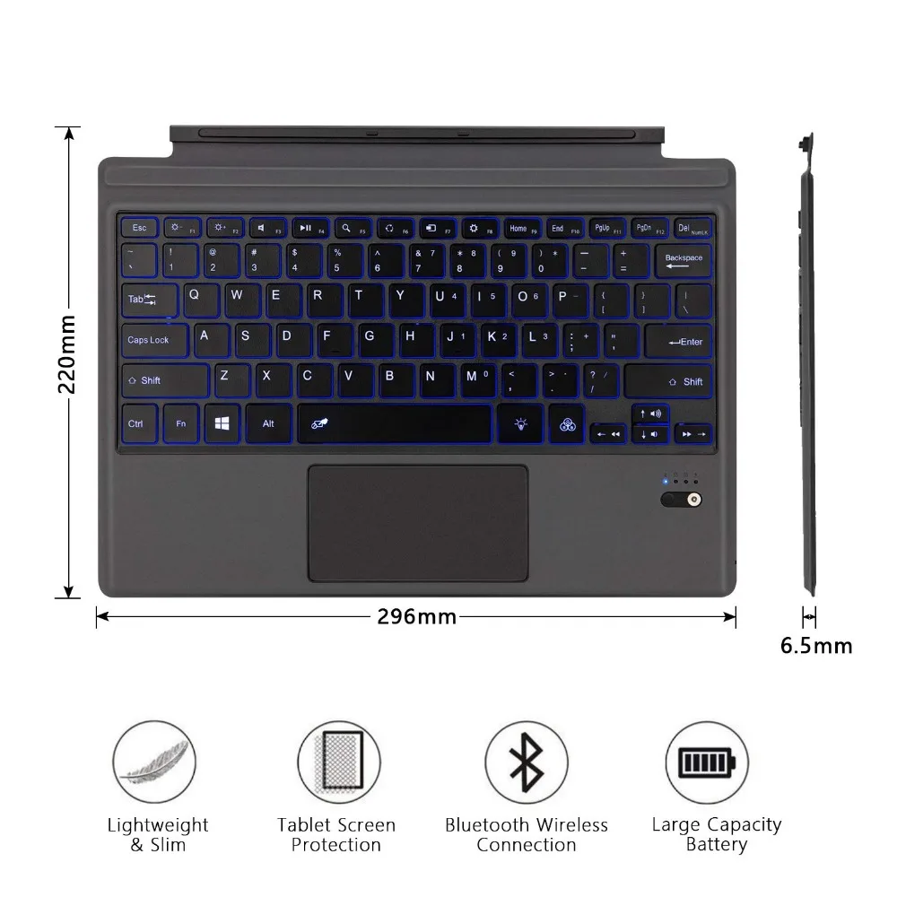Megoo Surface Pro 6 крышка клавиатуры тонкий беспроводной Bluetooth клавиатура для Microsoft
