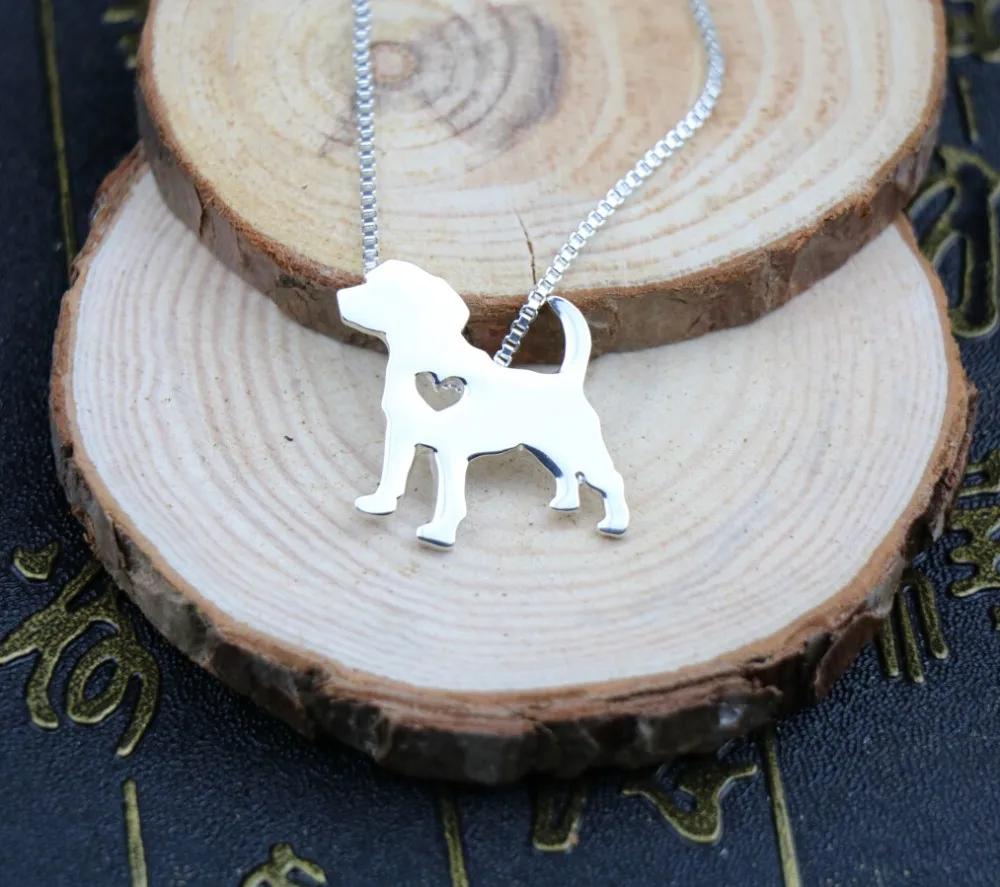 

1PCs Summer fashion cute beagle necklace metal dog pendant jewelry Silver/gold colors plated