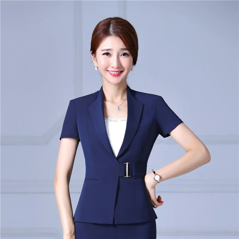 

New Arrival Summer Short Sleeve Formal OL Styles Blazers Jackets Coat For Ladies Female Tops Uniforms Outwear Plus Size 4XL