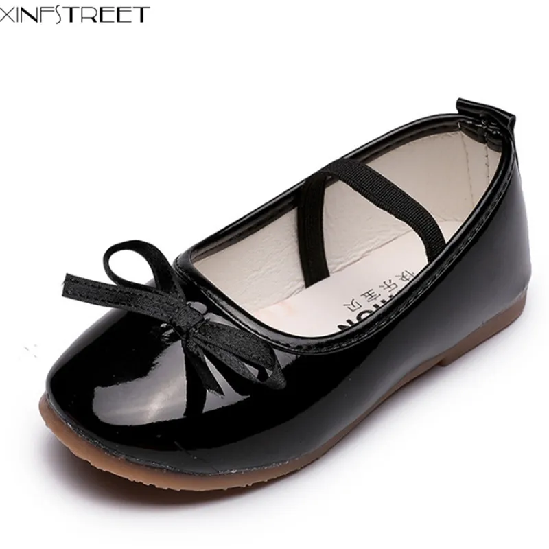 Fashion Girls Shoes PU Leather Bow 