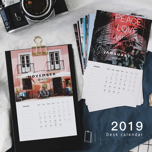 Nice Day 1pc 2019 Table Desk Calendar School Working Scheduler