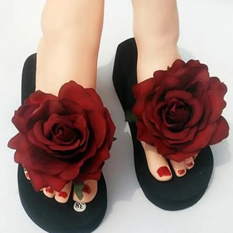 

Women Flat Slippers Summer Flower Sandals Flip Flops Shoes Slides thick-soled Bottom Holiday Beach Shoes Halloween Christmas