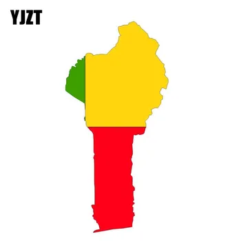 

YJZT 7.7CM*15.8CM Car Styling Benin Map Flag Reflective Decal Helmet Car Sticker 6--0902