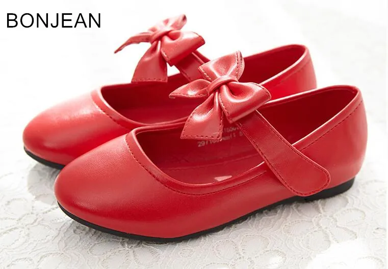 

free shipping girls shoes 2018 autumn new big children's bow children's shoes girls princess single shoe ldx45