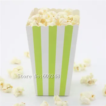 

24pcs Lime Green Striped Paper Popcorn Boxes,Stripe Party Favor Boxes,Candy Snack Treat Cups,Mini Movie Theater Popcorn Box Bulk