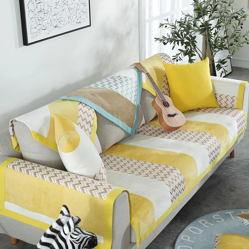 Высококачественная шенилловая диванная накидка для дивана, полотенце, диванная задняя подушка, норбический стиль, чехлы для гостиной, геометрические диванные чехлы