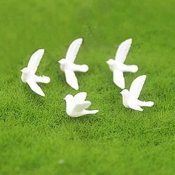 Accessoires miniatures pour maison de poupée 1/12, 5 pièces, Mini colombe blanche en résine, Simulation d'animaux, jouets pour décoration de maison de poupée 