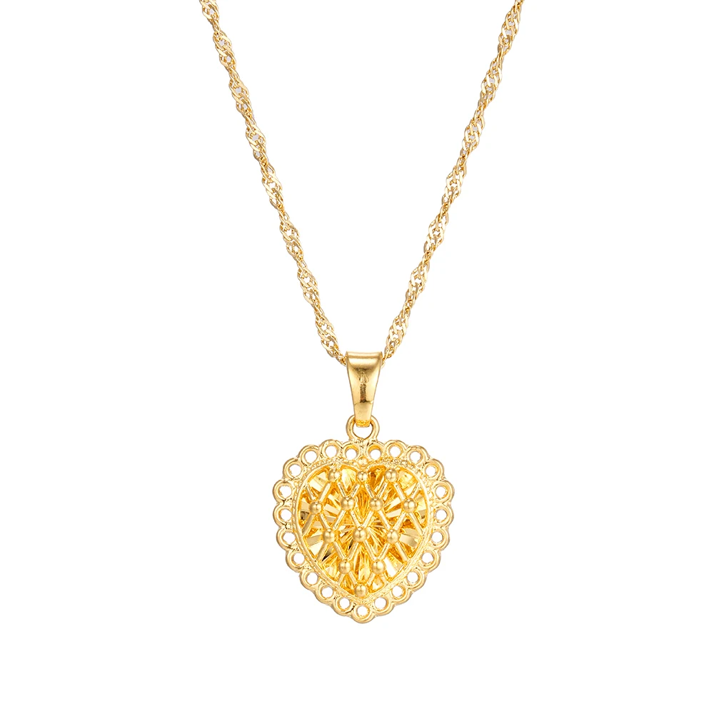 Ethlyn романтические юбилейные ювелирные изделия золотого цвета Кулон в виде сердца с 45 см ожерелья для женщин девочек свадебные подарки для подруги жены