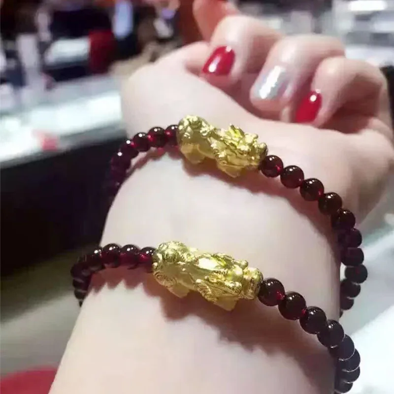 Креативный позолоченный браслет с бусинами и Pixiu Braclet модный очаровательный