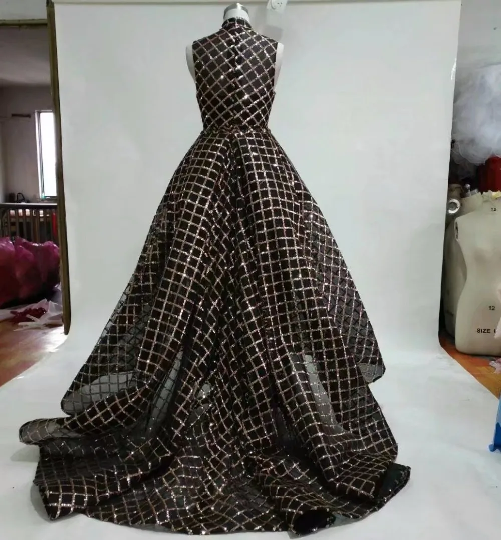 black long glitter dress
