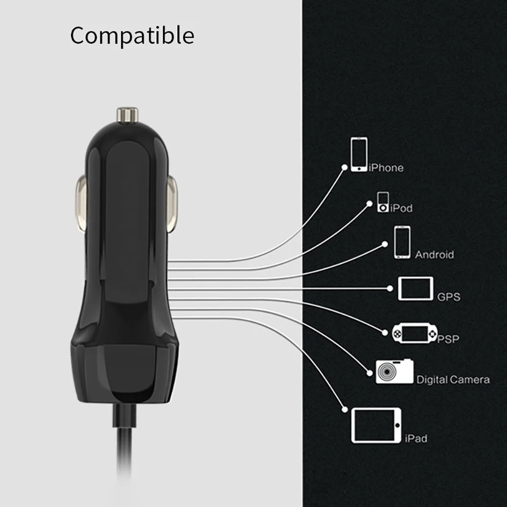 USB Автомобильное зарядное устройство для IPhone X 6 7 8 XS Max телефон зарядное устройство автомобиль Micro usb type C освещение для samsung S10 S9 Plus Быстрая зарядка