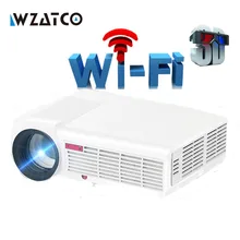 WZATCO 5500Lumen Android Smart Wifi 1080P Full HD LED LCD 3D Video DVBT TV Projector portable Multimedia Home cinema Beamer