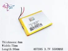 407595 5500mah Li ion Tablet Pc For 7 8 9 Inch 3 7v Polymer Lithiumion