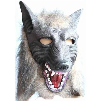 

Halloween Werewolf Head Full Face Ghost Horror Decoration Latest Design Ghost Lifelike Texture Party Stage Children Cosplay Toy