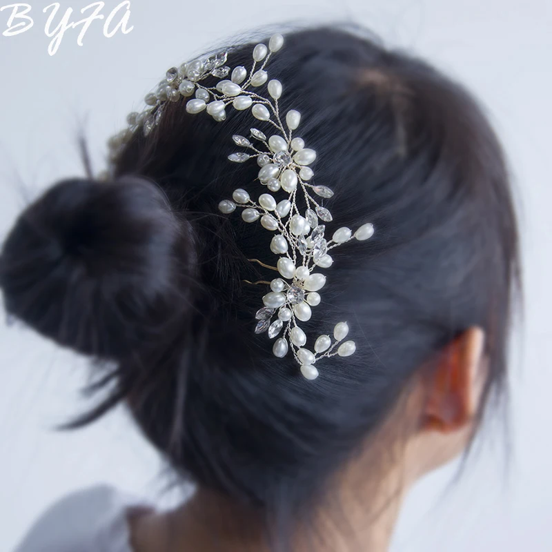 

1pc Girls Shiny Wedding Hairpins Silver Crystal Pearl Bride Hair Sticks Queen Jewelry Ornaments Hair Fork Plait Hair Clips 2019
