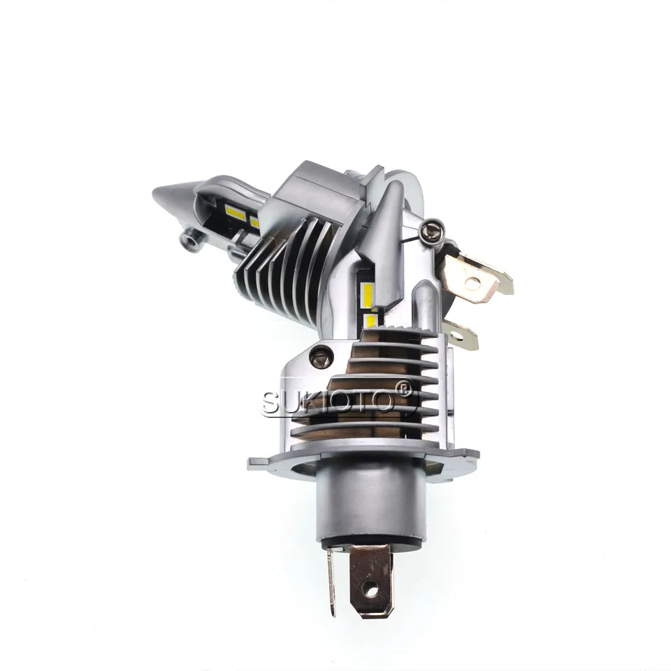 SUKIOTO 2PCS LED H4 LED Headlight Super Bright h4 hi lo Projector lens bulb kit 35W 6500K Super Bright Car styling Accessories (26)