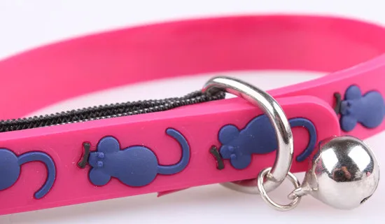Free shipping pet cat collar safety belt elastic belt mouse cat style soft silicon cartoon 24pcs/lot