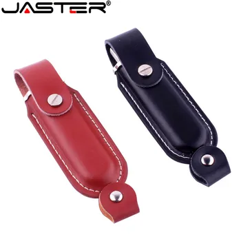 

JASTER USB 2.0 Brown/Black Leather Model usb 2.0 flash drive pendrive 4GB 8GB 16GB 32GB 64GB memory flash stick free shipping