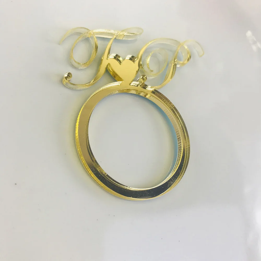 Personalized table heart with color Wood Napkin Ring,Custom Wedding napkin rings Acrylic Cut Napkin Ring with Heart Initials (9)