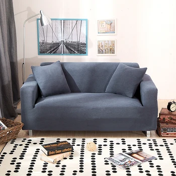 

decorUhome 1Pc Thicken sofa cover solid plaid Elastic all-inclusive slide-proof slipcover protection anti-dirty living roon