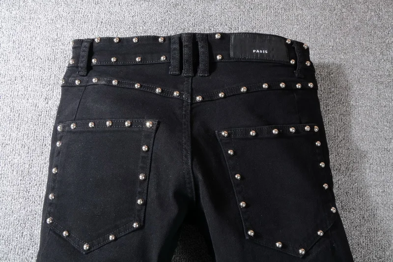 Metal Rock Punk Rivet Spike Pants a5