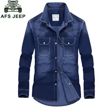 Одежда Весна Осень синяя мужская джинсовая хлопковая рубашка Camisa Hombre Азиатский размер Блузка Vestido Повседневная одежда M~ 3XL