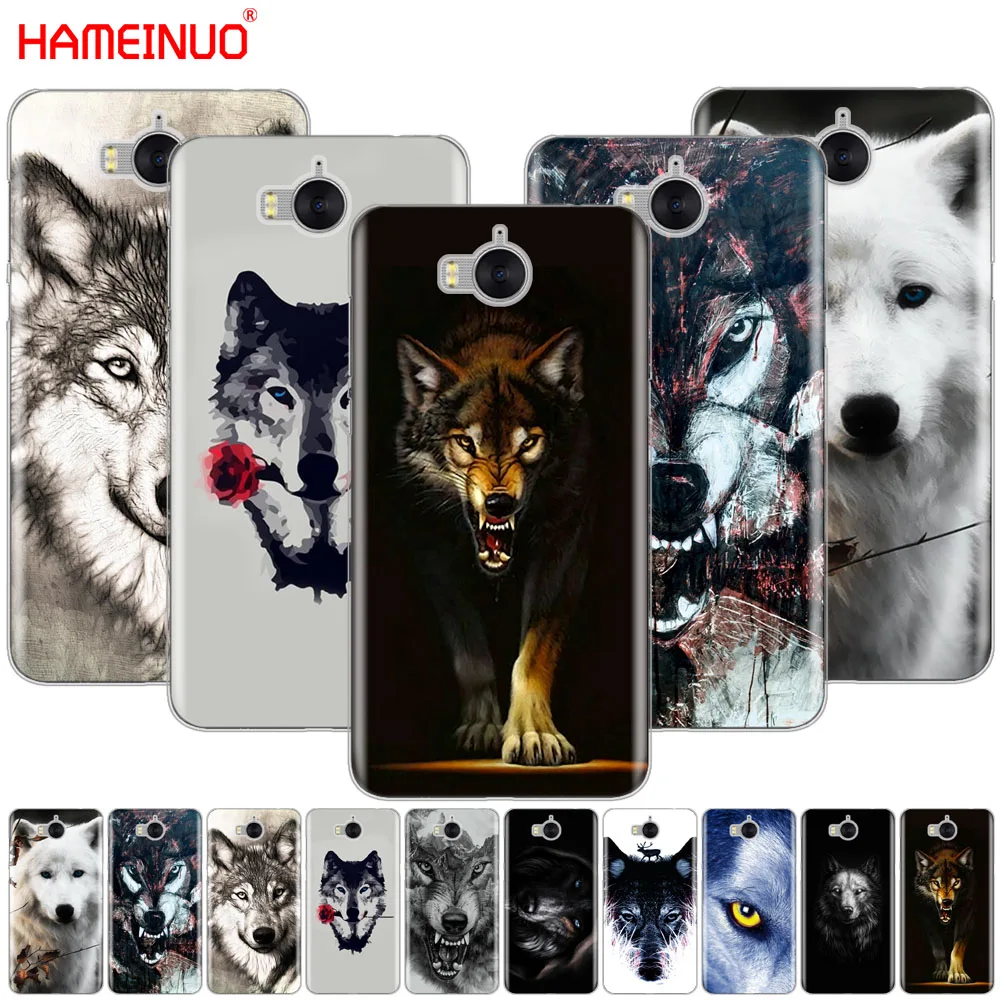 

HAMEINUO Dark Night Wolf cell phone Cover Case for huawei honor 3C 4X 4C 5C 5X 6 7 Y3 Y6 Y5 2 II Y560 2017