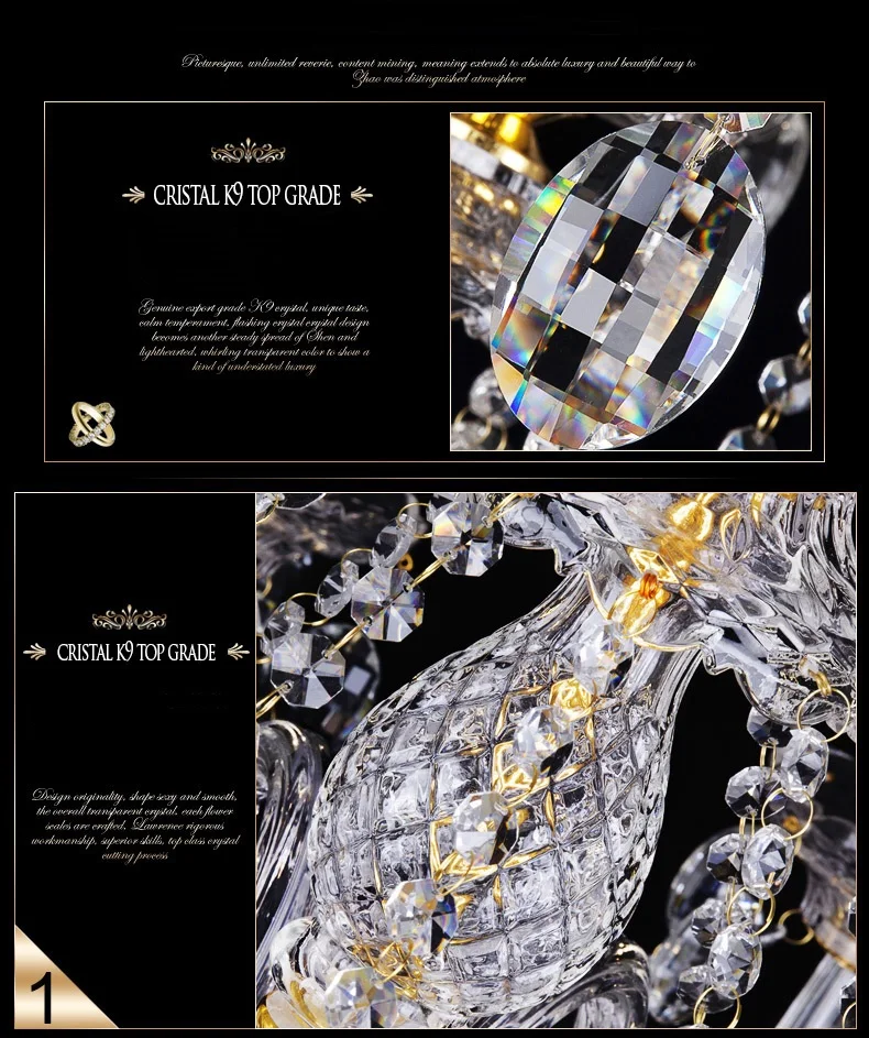 Luz do Candelabro de Cristal Moderna Grande Lustres Luxo Moderno Lustre Iluminação Moda Ouro Transparente k9 Cristal 7 lustres luxo moderno lustre iluminação moda luxo ouro transparente k9 cristal
