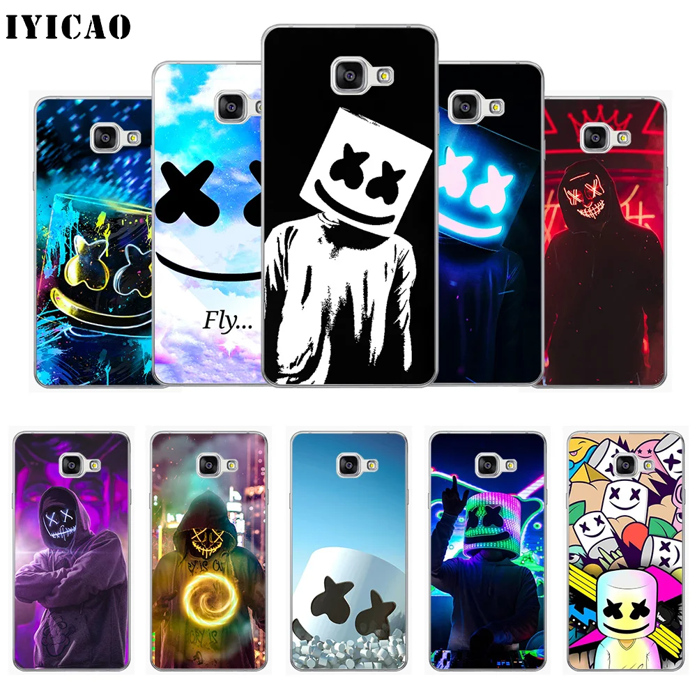 Мягкий силиконовый чехол для телефона IYICAO Marshmello DJ из ТПУ Samsung A10 A30 A40 A50 A70 M10 M20 M30 |