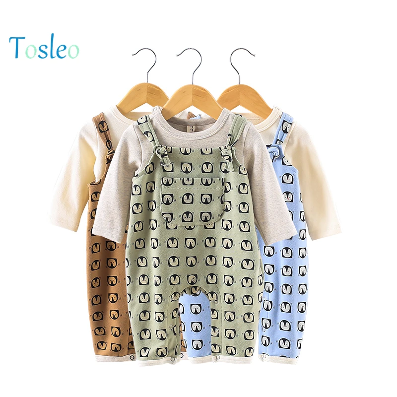 

2018 Tosleo Spring Baby Rompers Top Quality Toddler Clothes Kids PullOver Full Sleeve Clothes Coffee Blue Green